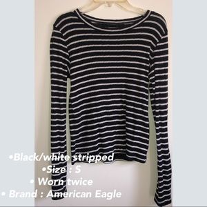 Black and White striped American Eagle Top